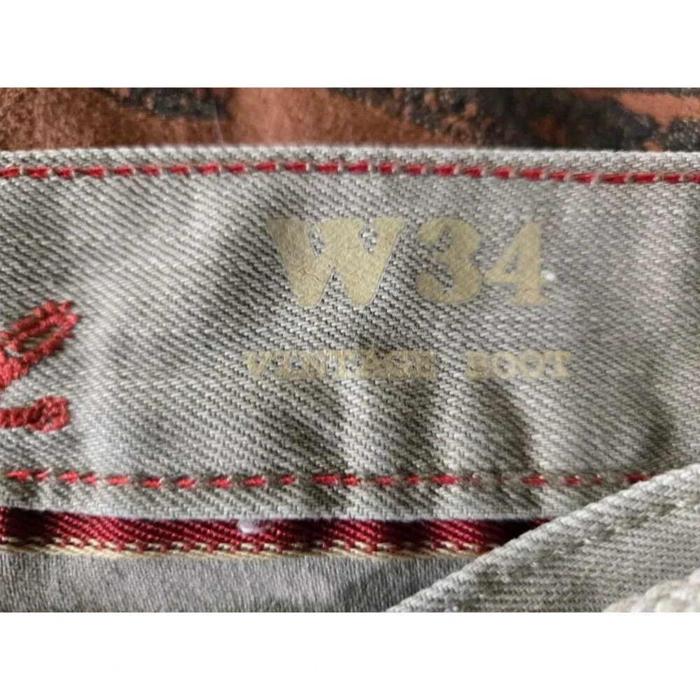 Red Camel Jeans Beige Denim 34x30 Vintage Style Bootcut With Belt